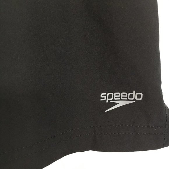 Speedo Men’s Black Swim Trunks w/ grey back yoke - Picture 3 of 8
